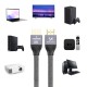 Wozinsky HDMI 2.1 Cable 8K 60 Hz 48 Gbps / 4K 120 Hz / 2K 144 Hz 2 m Silver (WHDMI-20)