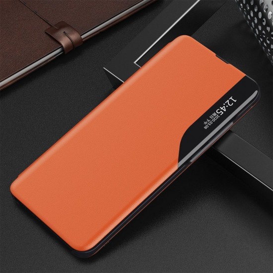 Eco Leather View Case Elegant Flip Cover Case with Stand Function Xiaomi Redmi K40 Pro + / K40 Pro / K40 / Poco F3 Orange