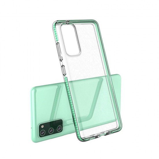 Spring Case clear TPU gel protective cover with colorful frame for Samsung Galaxy A72 4G black