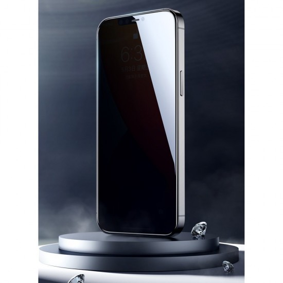 Joyroom Knight Series 2,5D full screen tempered glass with Anti Spy filter for iPhone 12 Pro Max black (JR-PF603)