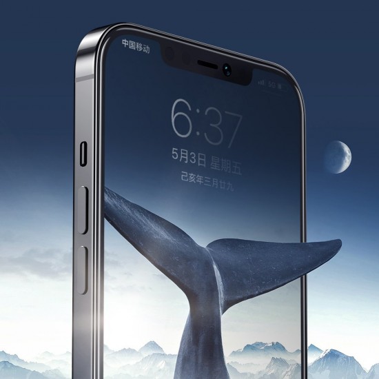 Joyroom Knight Series 2,5D full screen tempered glass with Anti Spy filter for iPhone 12 Pro Max black (JR-PF603)