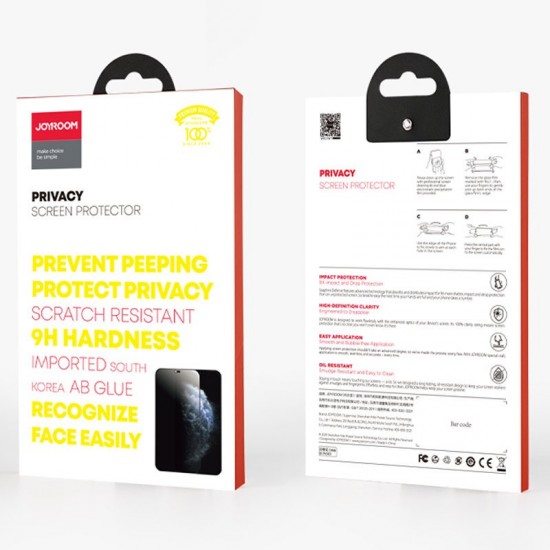 Joyroom Knight Series 2,5D full screen tempered glass with Anti Spy filter for iPhone 12 Pro Max black (JR-PF603)
