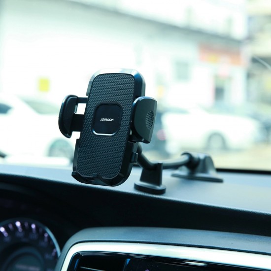 Joyroom car phone holder with flexible arm for dashboard or windshield, black (JR-ZS259)