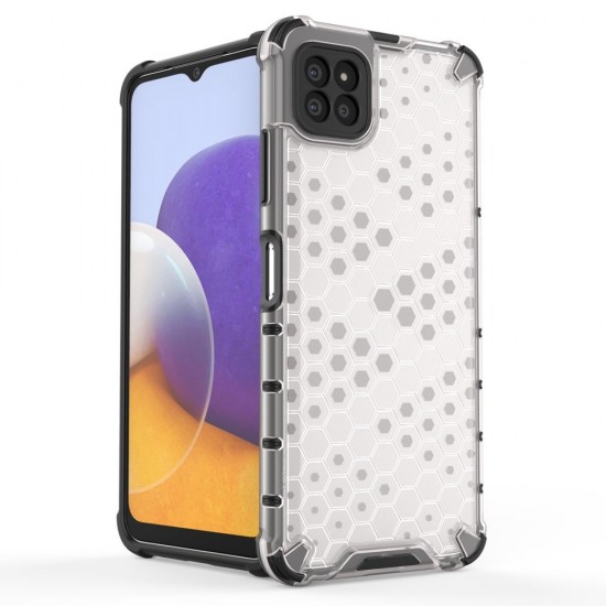 Honeycomb Case armor cover with TPU Bumper for Samsung Galaxy A22 5G black