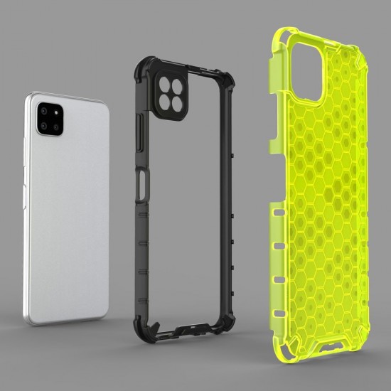 Honeycomb Case armor cover with TPU Bumper for Samsung Galaxy A22 5G black