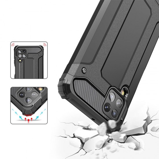 Hybrid Armor Case Tough Rugged Cover for Samsung Galaxy A22 4G silver