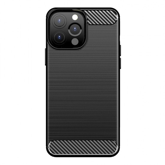 Carbon Case Flexible Cover TPU Case for iPhone 13 Pro black