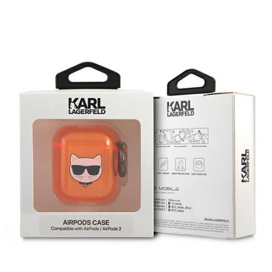 Karl Lagerfeld Choupette case for AirPods 1/2 - orange