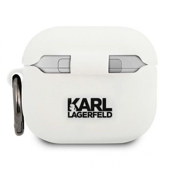 Karl Lagerfeld Silicone Choupette Case for AirPods 3 - White