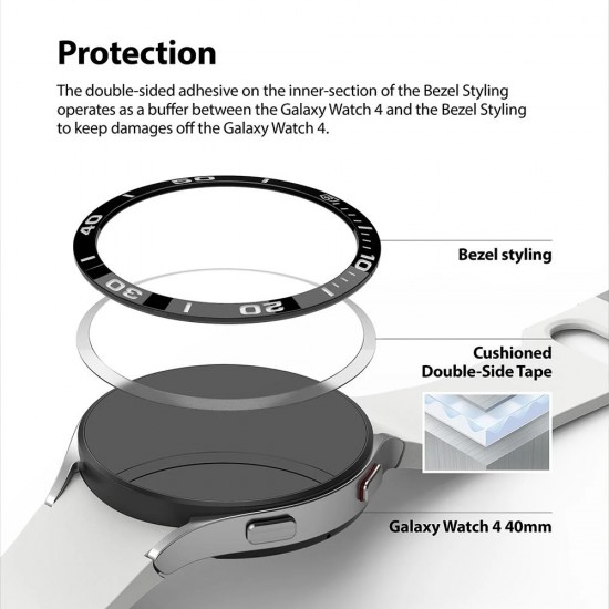 Ringke Bezel Styling case frame envelope ring Watch 6 / 5 / 4 (40mm) silver (Stainless Steel) (GW4-40-42)