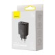 Baseus Compact fast charger 2x USB / USB Type C 30W 3A Power Delivery Quick Charge black (CCXJ-E01)