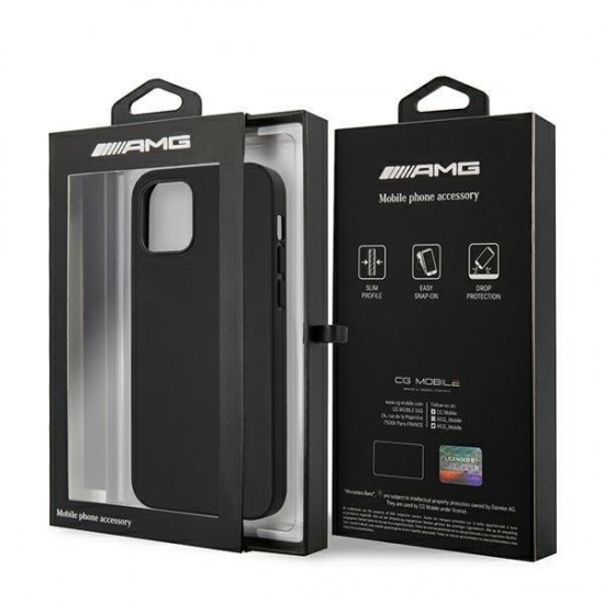 AMG Leather Hot Stamped Case for iPhone 12 Pro Max - Black