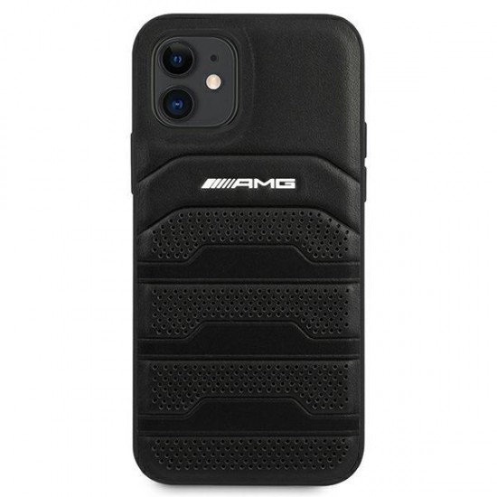 AMG Leather Debossed Lines case for iPhone 12 mini - black