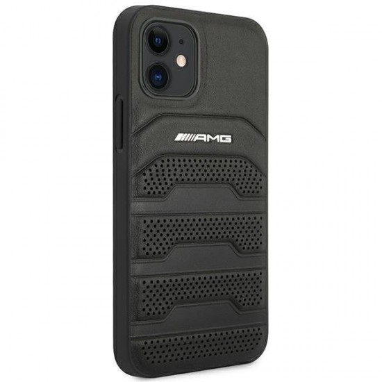 AMG Leather Debossed Lines case for iPhone 12 mini - black