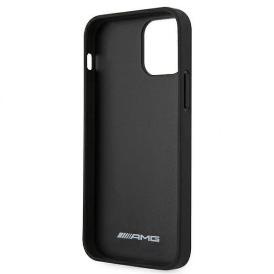 AMG Leather Debossed Lines case for iPhone 12 mini - black