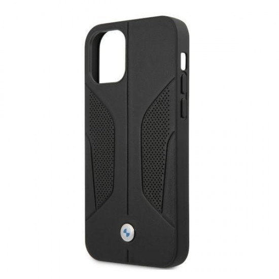 BMW Leather Perforated Sides Case for iPhone 12 Pro Max - Black
