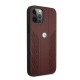 BMW Leather Curve Perforate Case for iPhone 12 Pro Max - Red