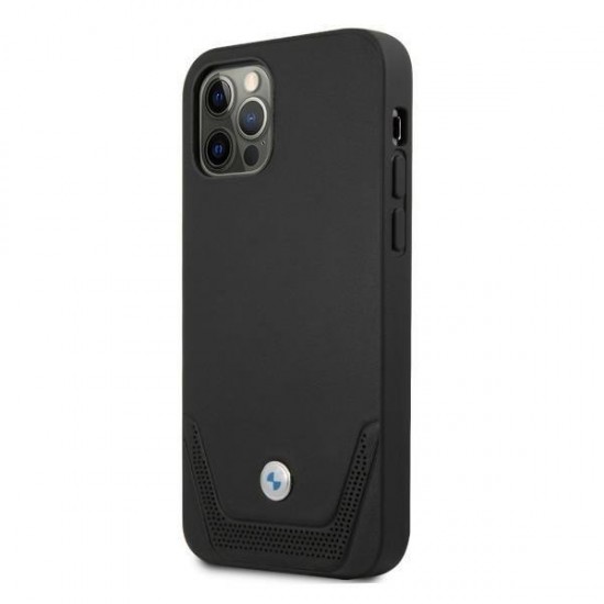 BMW Leather Perforate Case for iPhone 12 Pro Max - Black