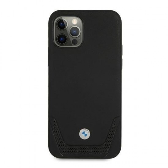 BMW Leather Perforate Case for iPhone 12 Pro Max - Black