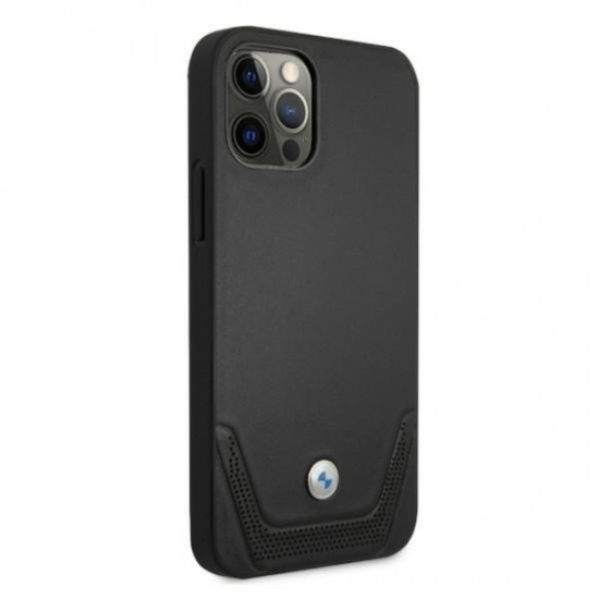 BMW Leather Perforate Case for iPhone 12 Pro Max - Black