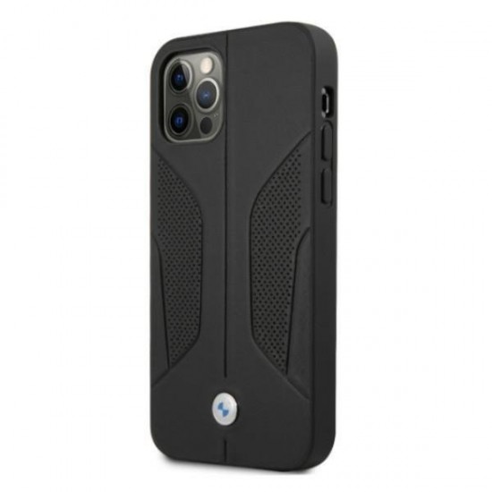 BMW Leather Perforated Sides Case for iPhone 12 / iPhone 12 Pro - Black