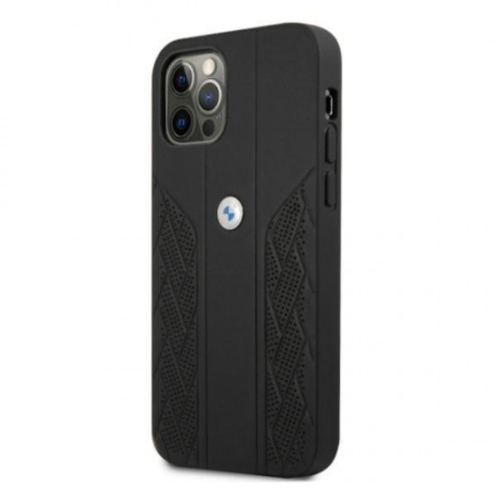 BMW Leather Curve Perforate Case for iPhone 12 / iPhone 12 Pro - Black
