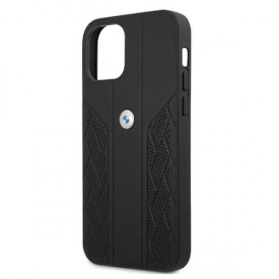 BMW Leather Curve Perforate Case for iPhone 12 / iPhone 12 Pro - Black