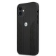 BMW Leather Curve Perforate Case for iPhone 12 mini - Black
