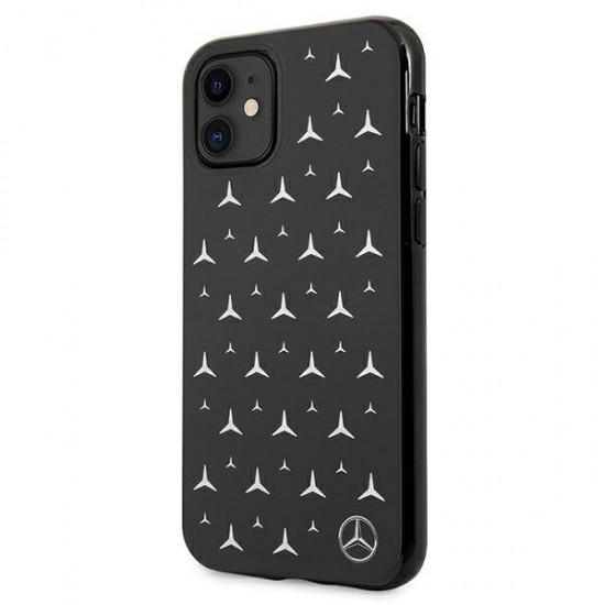 Mercedes Silver Stars Pattern Case for iPhone 11 / Xr - Black