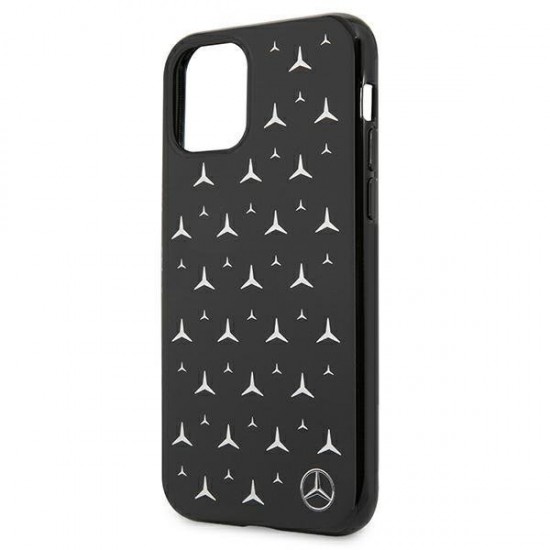 Mercedes Silver Stars Pattern Case for iPhone 11 / Xr - Black