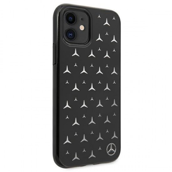 Mercedes Silver Stars Pattern Case for iPhone 11 / Xr - Black
