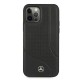 Mercedes Leather Perforated Area Case for iPhone 12 Pro Max - Black