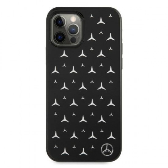 Mercedes Silver Stars Pattern Case for iPhone 12 Pro Max - Black