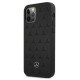 Mercedes Leather Stars Pattern Case for iPhone 12 Pro Max - Black