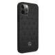 Mercedes Leather Stars Pattern Case for iPhone 12 Pro Max - Black