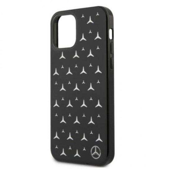 Mercedes Silver Stars Pattern Case for iPhone 12 / iPhone 12 Pro - Black