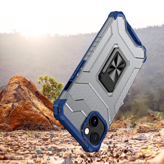 Crystal Ring Case Kickstand Tough Rugged Cover for iPhone 12 mini blue