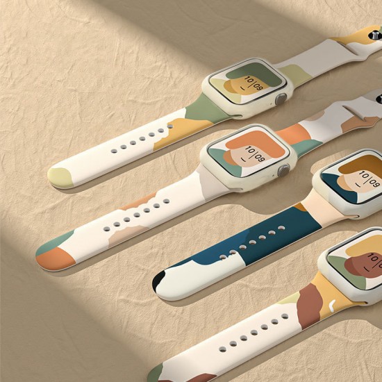 Silicone Strap Moro Watch Bracelet Band for Apple Watch 38 / 40 / 41 mm - Pattern 1