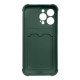 Card Armor Case Pouch Cover for Xiaomi Redmi 10X 4G / Xiaomi Redmi Note 9 Card Wallet Silicone Armor Cover Air Bag Green