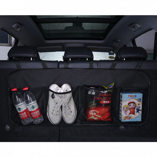 Car organizer for the rear seat backrest for the trunk black