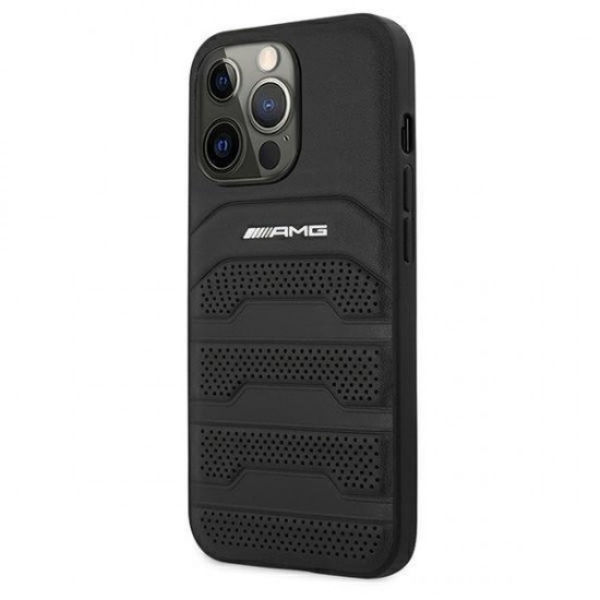 AMG Leather Debossed Lines case for iPhone 13 Pro / iPhone 13 - black