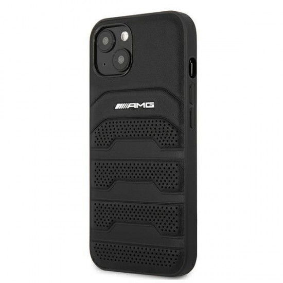 AMG Leather Debossed Lines case for iPhone 13 mini - black