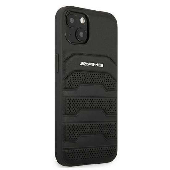 AMG Leather Debossed Lines case for iPhone 13 mini - black