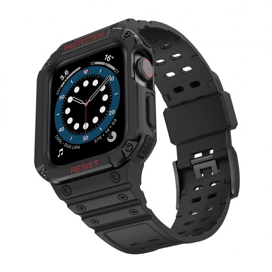 Protect Strap Band for Apple Watch 38/40/41mm Armored Case Strap - Black