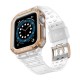 Protect Strap Band for Apple Watch 42/44/45mm Armored Case Strap - White, Rose Gold
