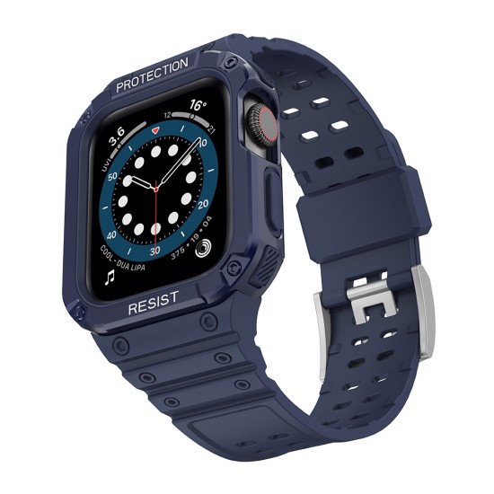 Protect Strap Band for Apple Watch 42/44/45mm Armored Case Strap - Blue