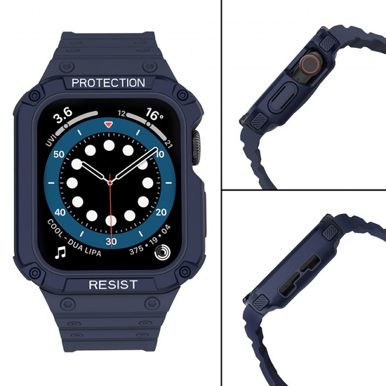 Protect Strap Band for Apple Watch 42/44/45mm Armored Case Strap - Blue