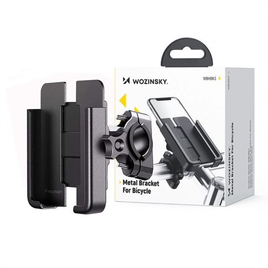 Wozinsky metal bicycle phone holder, scooters black (WBHBK3)
