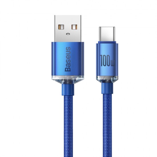Baseus Crystal Shine Series cable USB cable for fast charging and data transfer USB Type A - USB Type C 100W 1.2m blue (CAJY000403)