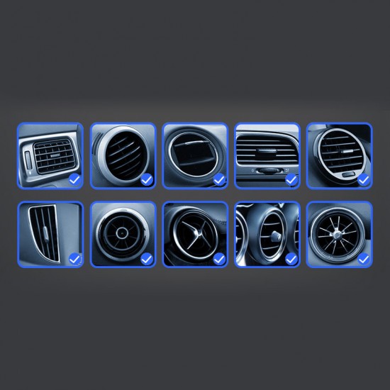 Gravity smartphone car holder, black air vent grille (YC08)